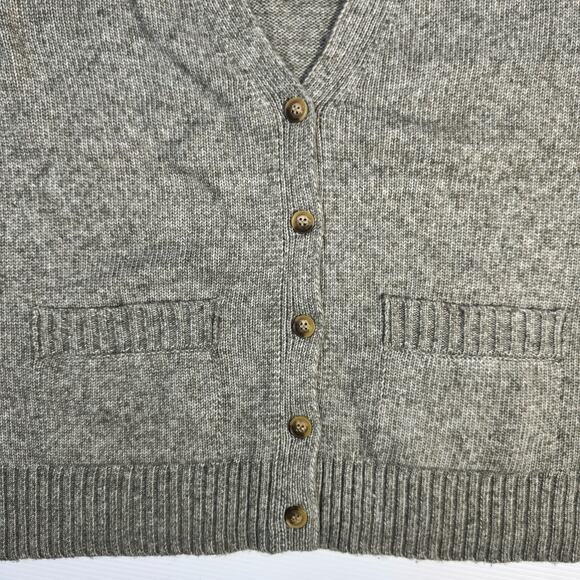 Ella Moss Cardigan Sweater Large Olive Green Minimalist Cozy Casual Layering - Picture 10 of 16